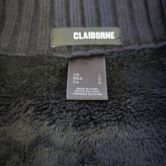 Claiborne Black Jacket - Faux Suede and Knit Materials - Size Large - Picture 2 of 6